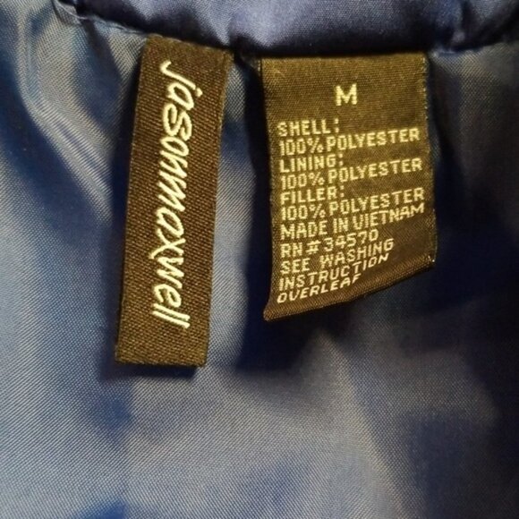 Jason Maxwell Quilted Zip Up Vest Cerulean Blue Vest Medium - Picture 3 of 3